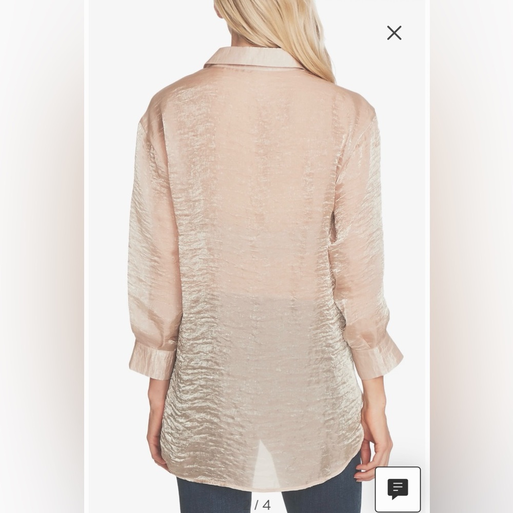 Vince Camuto Gold Organza Shirt - Picture 8 of 10